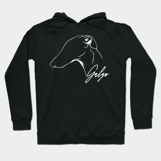 Proud Galgo profile dog lover sighthound gift Hoodie by wilsigns